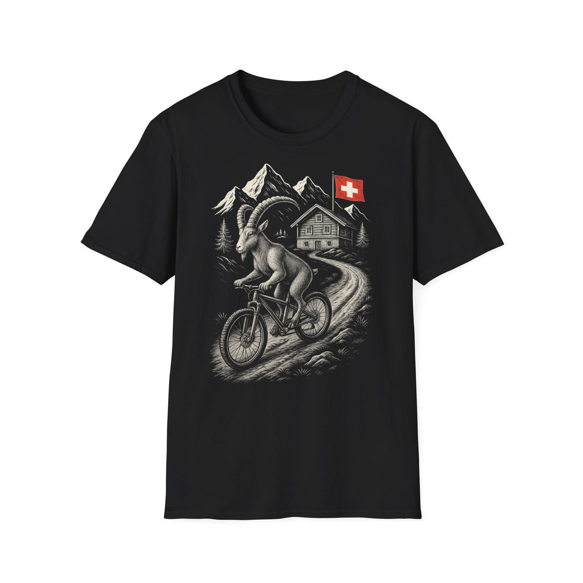 Berg T-Shirt - Steinbock am fahren