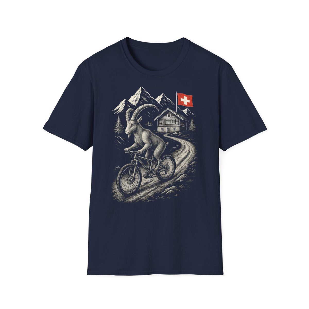 Berg T-Shirt - Steinbock am fahren