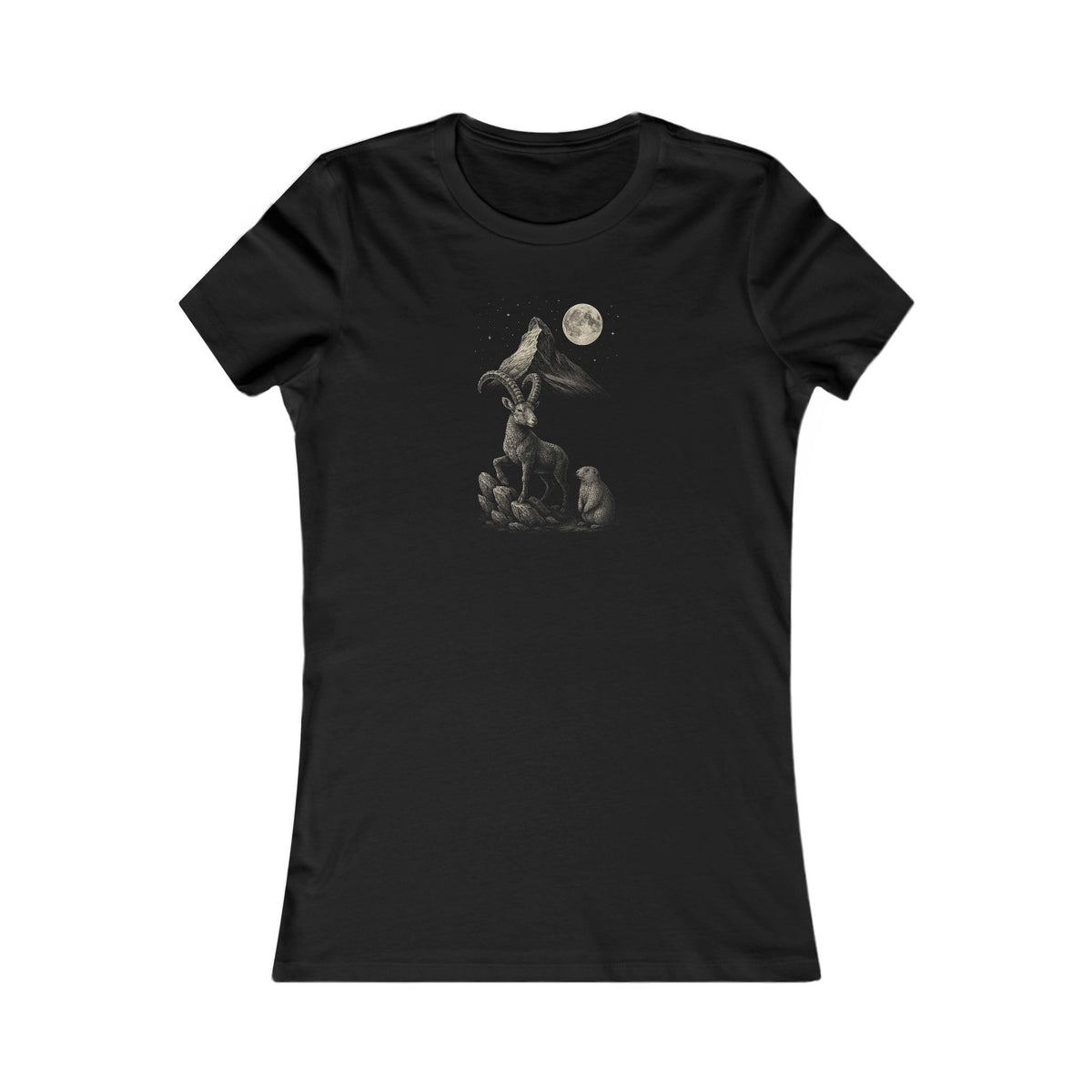 Berg T-Shirt - Vollmond am Matterhorn